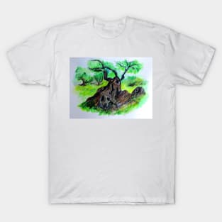 Olive Tree & Grove Digital Enhanced T-Shirt